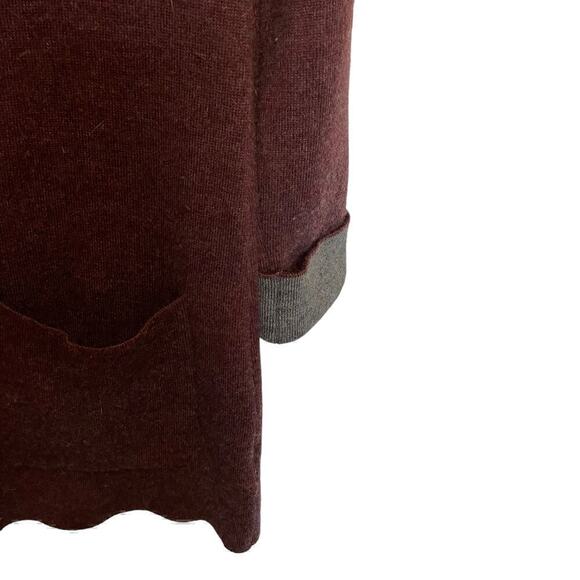 Jones & Company Cardigan Zip Front Burgundy and Grey Knit Size S with pockets - Picture 6 of 10